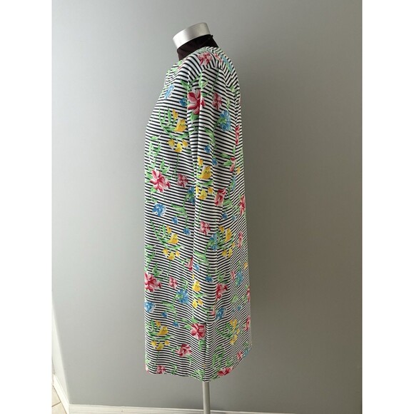 IBKUL Dress Size L Blue White Stripe Floral Mesh Sleeve Golf Fish Beach UPF - Picture 5 of 16